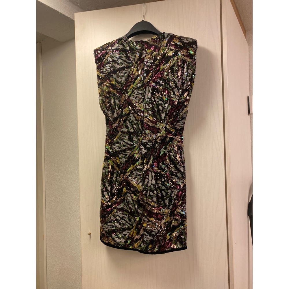 Zara Green and Black Sequin Bodycon Mini Dress - Picture 3 of 4